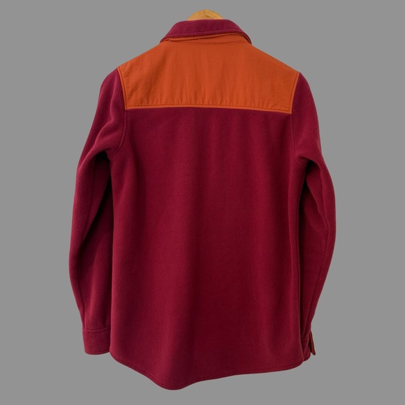 YO Colorado Orange/Purple Button Up Collared Fleece Shirt Jacket M - Picture 2 of 8